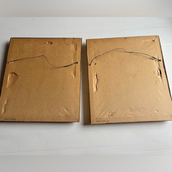 Vintage Jesus and Mary Tapestry Oval Frame 16x14 - Picture 8 of 10